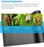 Bearded Dragon Tank Accessories, Reptile Terrarium Liner Substrate for Leopard Gecko, Snake, Lizard and Tortoise, Non-Adhesive Reptile Carpet Bedding for Reptile Tank, Black
