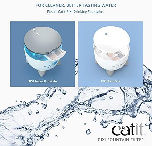Catit PIXI Cat Drinking Fountain Original Filter, Official Replacement Triple Action Water Filter, 3-Pack, White