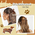 Dachshund Gifts for Women, Acetate Animal Dachshund Dog Hair Clips for Puppy Lovers, Valentines Day Gifts for Her Cute Pet Hair Accessories Stocking Stuffers for Christmas, NewYear, Birthday