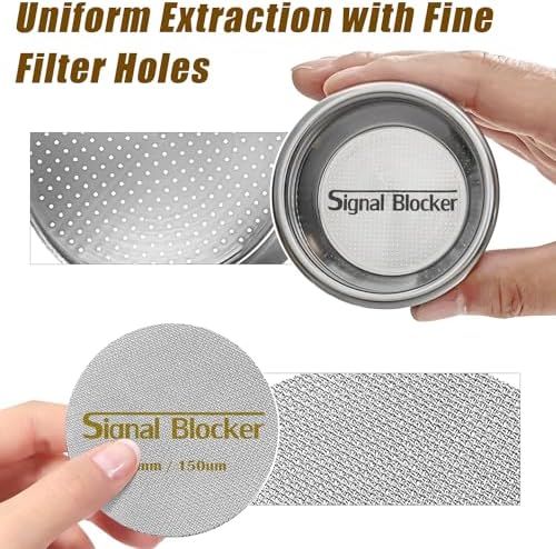 51mm Portafilter Basket Espresso Filter : 2 Cup Coffee Filter Basket Fits Breville and Most 51mm Portafilter - 304 Stainless Steel | Espresso Machine Accessories Bundle Including 51mm Puck Screen
