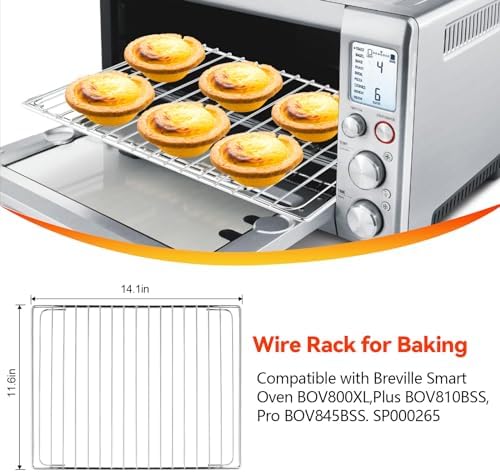 Stainless Steel Oven Rack for Breville Smart Oven BOV800XL, Plus BOV810BSS, Pro BOV845BSS. SP0002651, Oven Racks Replacements, Cooling Racks for Cooking and Baking