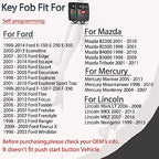 Key Fob Keyless Entry Fits for Ford F150 F250 F350 Explorer Expedition 1998-2016 / Ranger Escape Edge E150 Freestar/Lincoln Navigator Mazda 3 Button Remote Control Replacement CWTWB1U345