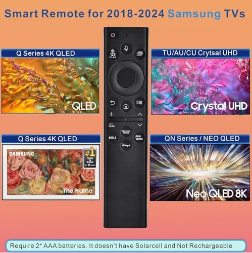 for Samsung TV Remote Control Replacement for Samsung Frame TV Remote with Voice Function, for Samsung Remote Control for Smart TV. for 2018-2024 Samsung Smart TV Neo LED 4K Ultra HD(No Solar)