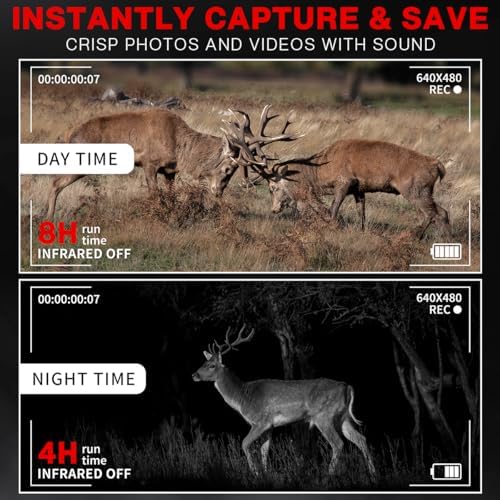 Pro Night Vision Binoculars, Digital Infrared, 4" Screen, 2X Zoom, Essential Outdoor Deer Hunting Accessories, Tactical Gear, Security Goggles, 32GB Card, Multifunction Card Reader, Case