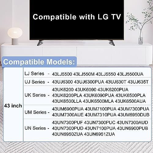 Replacement Legs for LG TV, TV Stand Legs for 43 Inch LG TV Legs 43UK6200 43UK6090 43LK5700PUA 43UM7300 43UN6900PUB 43LJ5500 43LJ550M 43LJ5550 MAM645839 AAN76009325 AAN76009305 AAN76009358 with Screws