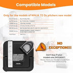 Replacement Locking Lid for Ninja,with 72oz Pitchers New Model,Blenders Replacement lid Parts,Top Replacement Lid Cover,(NEW Model) BL610 BN750 CO610B BN751 DB751A BN800 CT610 with Rim Extension Only