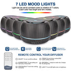 300ML Aroma Essential Oil Diffuser,8 Hours Wood Grain Cool Mist Aromatherapy Diffuser with Remote Control,USB-C Power Cable,Timer, 7 Color Light Changing Air Humidifier for Home,Bedroom