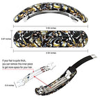 Large Hair Barrettes for Women Fine Thick Hair, French Barrette Hair Clips Ponytail Clamps Clasp Stylish Hair Accessories- 3Pcs (Black, Brown, Green)