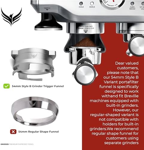 54mm Espresso Dosing Funnel and Puck Screen Set Magnetic Coffee Dosing Ring And Filter for Portafilters Compatible with 54mm Breville Portafilter Basket Premium Espresso Machine Accessories