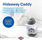 Clorox Toilet Plunger with Hideaway Caddy – Toilet Plunger for Bathroom, Bathroom Organizers & Storage, Bathroom Accessories, Toilet Unclogger, Plunger with Holder