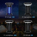 Jinyeda Solar Bug Zapper, Cordless Mosquito Killer Lamp for Indoor and Outdoor, Battery Powered Night Bug Lights Fly Zapper, IP44 Waterproof Mosquito Zapper Perfect for Home, Backyard, Patio, Camping