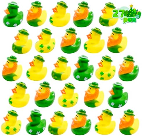 27 PCS St. Patrick's Day Rubber Ducks,Baby Showers Accessories,Mini 2.16" Duckies Bath Toys for Kids St. Patrick's Day Party Favors,Gift Exchange (St. Patrick's)