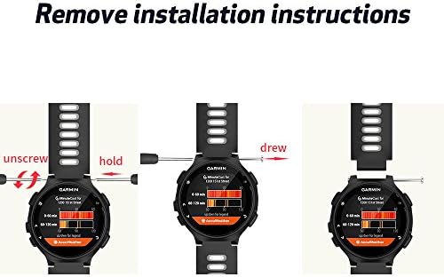 NotoCity Silicone Watch Band Replacement Solft Silicone Strap Compatible Forerunner 230/220/ 235/620/ 630/ 735XT/ Approach S20/ S5/ S6-Black Gray