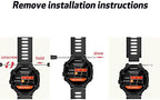 NotoCity Silicone Watch Band Replacement Solft Silicone Strap Compatible Forerunner 230/220/ 235/620/ 630/ 735XT/ Approach S20/ S5/ S6-Black Gray