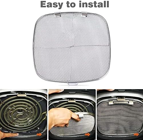 2PCS Stainless Steel Splatter Shield for Ninja Foodi AG301, Replacement Splatter Screen Air Fryer Accessories for Ninja Foodi 5-in-1 Indoor Grill AG300, AG300C,AG301C, AG302, AG400