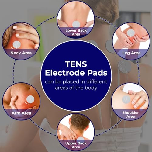 Syrtenty TENS Unit Replacement Pads - Pack of 40 Round Patches for Muscle Stimulation & Therapy, 1'' Electro Pad Set