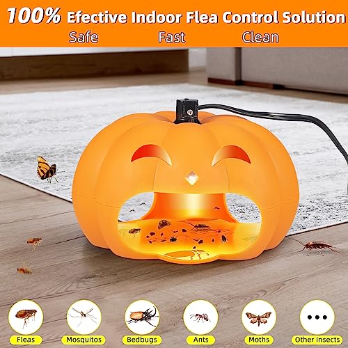 Flea Traps for Inside Your Home,Flea Trap 2 Pack Flea Killer Trap with 6 Light Bulbs & 10 Sticky Discs Bed Bug Traps,Flea Light Trap for Indoor Lamp Bug Catcher for Fleas, Moths, Ants and Cockroaches