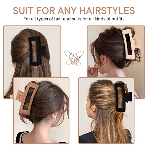 4 Pack 5 Inch Extra Large Claw Clips for Thick Hair, Matte Non-slip Big Claw Clips for Long Hair, Jumbo Claw Clips Hair Accessories for Women and Girls