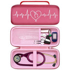 LTGEM Stethoscope Case for 3M Littmann Cardiology III,II,IV,3M Littmann Master Cardiology/MDF MDOne Stainless Steel Stethoscope Nurse Accessories and Medical Equipment (Deep Pink Infrared+Pink Inner)