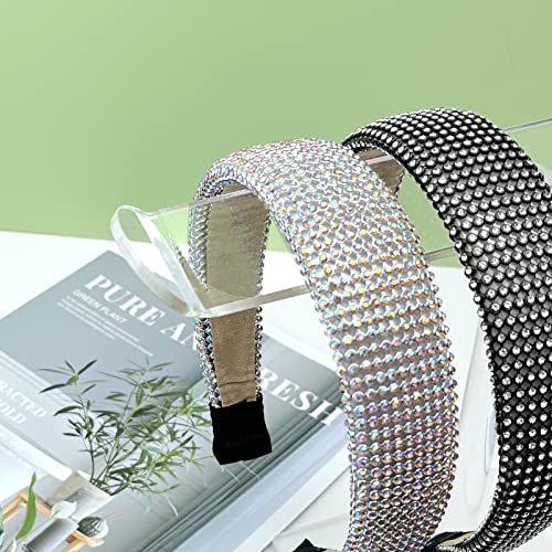 Bigfety Acrylic Headband Holder, Hair Accessories Organizer Clear Stand for Girls (2-Tier & 2-Panel)