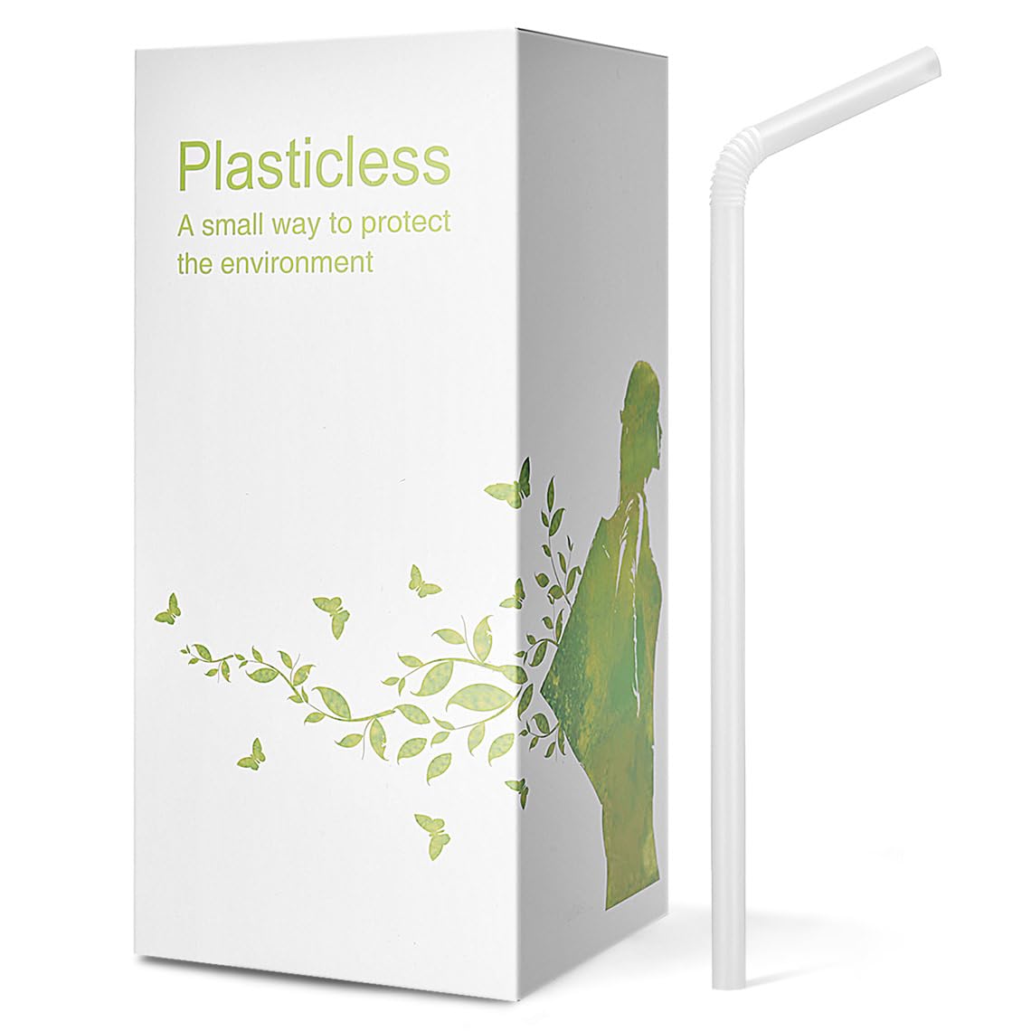 200 Count 100% Plant-Based Compostable Long PLA Straws-Plasticless Biodegradable Bendy Drinking Straws-A Fantastic Eco Friendly Alternative to Plastic Straws 10.25 in