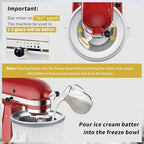 Ice Cream Attachment for Kitchenaid,Fits KitchenAid 4.5-5QT/5.5-6 Quart Stand Mixers,Mixer Accessories,Makes 2 Quarts of Frozen Yogurt,Ice Cream and Sorbet by KOYOEY