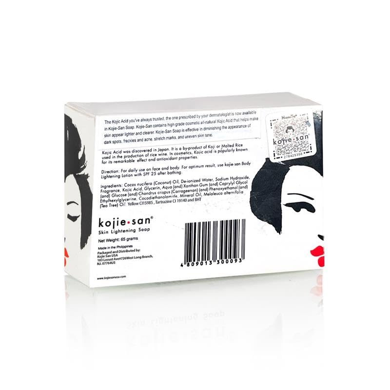 Kojie San Skin Brightening 2 Piece Set - The Original Kojic Acid Soap that Reduces Dark Spots, Hyperpigmentation, and Other types of Skin Damage – 65g x 2 Bars & 30g Face Cream