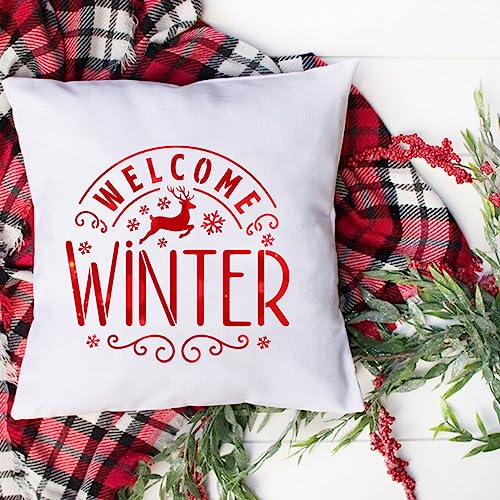 Christmas Stencils for Painting on Wood Crafts Large Holiday Winter Xmas Merry Christmas Stencil Reusable for Adult Ornament Paint Card Wall Porch Sign Glass Fabric Door (9 Christmas Sign)