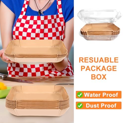 200PCS Air Fryer Liners for Ninja: Higher Non-Stick Disposable Parchment Paper Liner for Ninja DZ201/DZ401 Dual Airfryer Baking - Food Grade Ninja Air fryer Accessories (Rectangle - 8.6 x 5.5 inch)