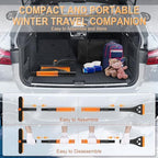 LivTee Ice Scraper and Snow Brush for Car Windshield, 32" Extendable Snow Removal Tool with 360° Rotating Brush, Automotive exterior Accessories and Winter Essentials for Cars, Trucks, and SUVs,Orange