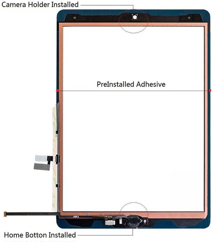for iPad 9 9th Gen 2021 iPad 10.2" Touch Screen Digitizer Replacement A2602 A2603 A2604 A2605 Front Glass Assembly with Home Button+Adhesive+Toolkit