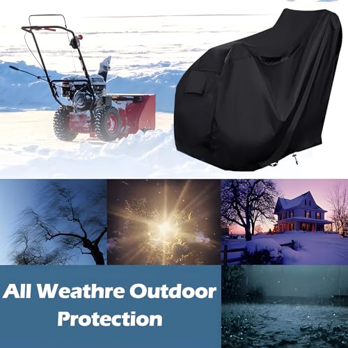 Snow Blower Cover, All Weather Premium Waterproof Dustproof Snow Thrower Cover Heavy Duty Superior UV Protection Universal Fit with Storage Bag (50.39"L x 32.67"W x 40.15"H)