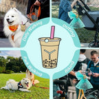 Poop Bags Clips for Leashes Silicon Dog Poop Bag Holder Dispenser Hands-free Poop Bag Holders for Leashes Dog Walking Accessories Dog Leash Attachment for Hanging Used Dog Waste Bags(Milk Tea)