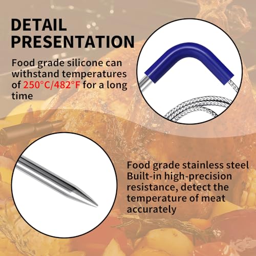 Smart Thermometer Probe Compatible with Ninja DZ550/DZ550C Foodi 10 Quart 6-in-1 Smart XL 2-Basket Air Fryer, Temperature Meat Probe Replacement for Ninja Indoor Air Fryer Accessories,1-Pack
