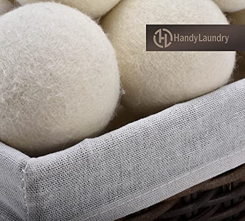 Wool Dryer Balls - Natural Fabric Softener, Reusable, Reduces Clothing Wrinkles and Saves Drying Time. The Large Dryer Ball is a Better Alternative to Plastic Balls and Liquid Softener. (Pack of 12)