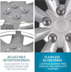 BDK (4-Pack) Premium 16" Wheel Rim Cover Hubcaps OEM Style Replacement Snap On Car Truck SUV Hub Cap - 16 Inch Set, Abs,Steel, Acrylonitrile Butadiene Styrene