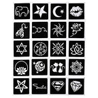 Temporary Tattoos Kit, 6Pcs Semi Permanent Tattoo Paste Cones, India Body DIY Art Painting for Women Men Kids, Summer Trend Freehand Plaste with 3 Colors,20Pcs Adhesive Stencil,1Pc Bottle,4Pcs Nozzles