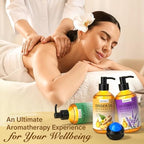 Valentine's Day Gifts for Men&Women -3 Pack Massage Oil for Massage Therapy,Lymphatic Drainage Ginger Oil | Lavender Oil | Sore Muscle Eucalyptus Massage Oils &Massage Ball for Date Night