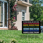 Probsin Kamala Harris 2024 Yard Sign with Metal Stakes Double Sided 12" x 17" In This House Harris Over Trump Signs Voted for Kamala Harris Outdoor Decorations for Lawn, Garden, Window, Party Supplies
