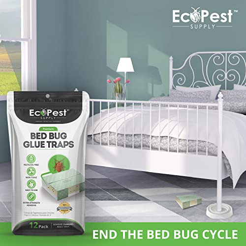 Bed Bug Glue Traps – 20 Pack | Sticky Pest Control Trap and Bed Bug Killer | Adhesive Crawling Insect Interceptors, Trap, Monitor, and Detector for Treatment of Bed Bugs and Other Indoor Pests