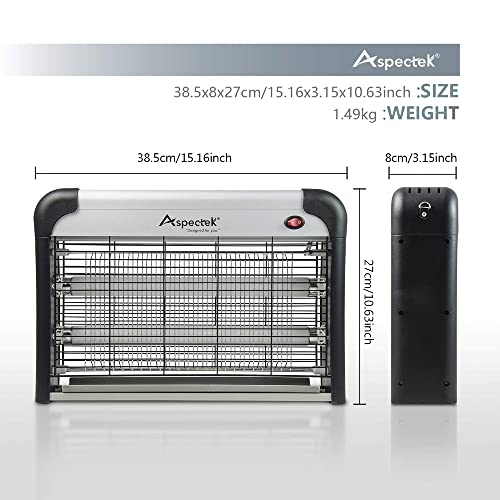 ASPECTEK Bug Zapper & Electric Insect Kill Mosquito Bug Fly & Other Pests Killer, Powerful 2800V Grid 20W Bulbs, Outdoor & Indoor use