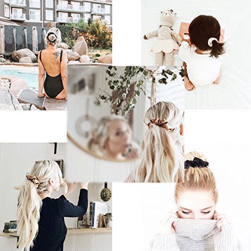 Simnice 60 Colors Silk Large Satin Hair Scrunchies Elastic Hair Bobbles Ponytail Holder Hair Scrunchy Vintage Hair Ties Accessories for Women Girls