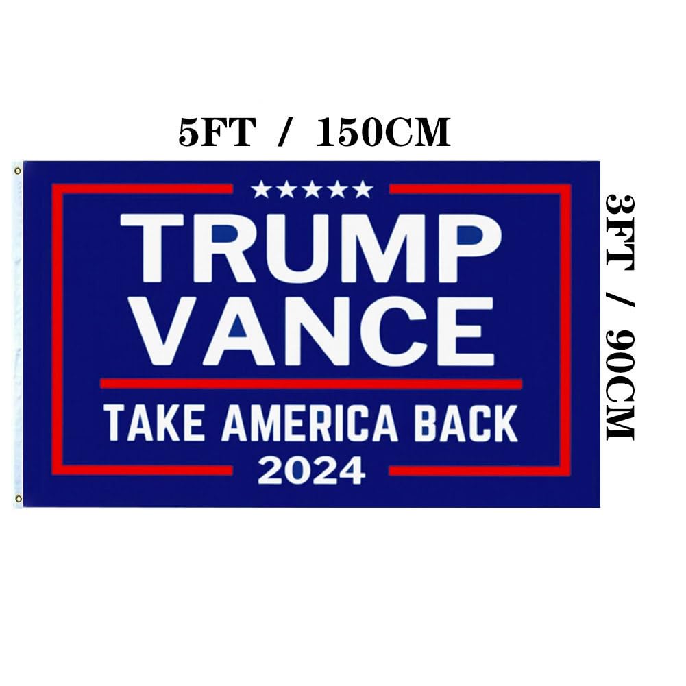 Jayus Donald Trump Vance 2024 Flag 3x5 FT for President Made in USA- Double Sided Trump 2024 Take American Back Flags with 2 Brass Grommets for Outdoor Yard Lawn Banner Sign