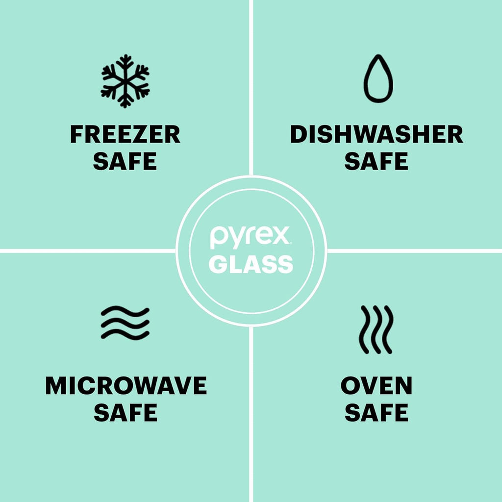 Pyrex Sculpted (3-Pack) Glass Mixing Bowls Set With Lids For Prepping, Baking and Cooking, Preheated Oven, Dishwasher, Freezer, and Microwave Safe