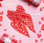 Valentine's Day Hair Bows for Women Hair Ribbon Bow Hair Clips with Long Tails Vintage Hair Accessories for Women Valentine's Day Hair Bows for Women Heart Hair Bow