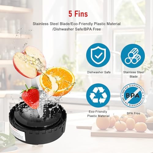5 Fins Blender Blade Replacement Part For Ninja Blender QB3001SS QB3000 QB3004 QB3005 QB3000SSW-30 QB3000QR-30 QB3001SS-30 QB3000QBK QB3004 QB3005 - Fits for Ninja 16oz Cup [3.35Inch Fins ONLY]