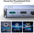 USB C Hub Adapter for MacBook, Mac Adapter Multiport 8 in 2 USB-C Hub with HDMI 4K, Thunderbolt 3 Port, USB C&A Data Ports, USB-C to SD/TF Card Slot, Accessories for MacBook Pro Air M3 M2 M1 2024-2018
