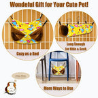 Ferret Rat Hammock Guinea Pig Hideout Toys Large Soft Small Animal Bed Sugar Glider Chinchilla Squirrel Hammock Set for Cage Accessories Pet House Hamster Hang Tunnel and Tube,2 Pack,Yellow
