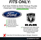 Ronin Factory 50 Cal Bullet Antenna - Ford F150 F250 F350 Super Duty Raptor Bronco Truck Accessory - RAM 1500 Short Antenna Replacement