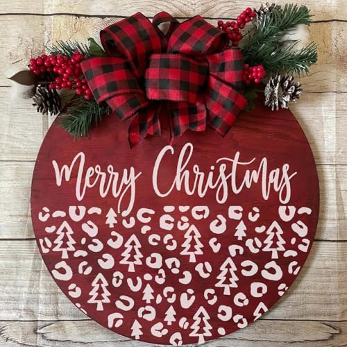 Christmas Stencils for Painting on Wood 12” Large Christmas Stencil Reusable Half Round Holiday Drawing Templates for Painting on Wood DIY Crafts Doormat Canvas Window Decor